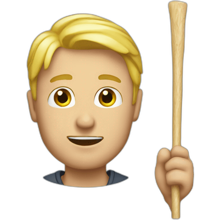 Blond Guy with great stick emoji