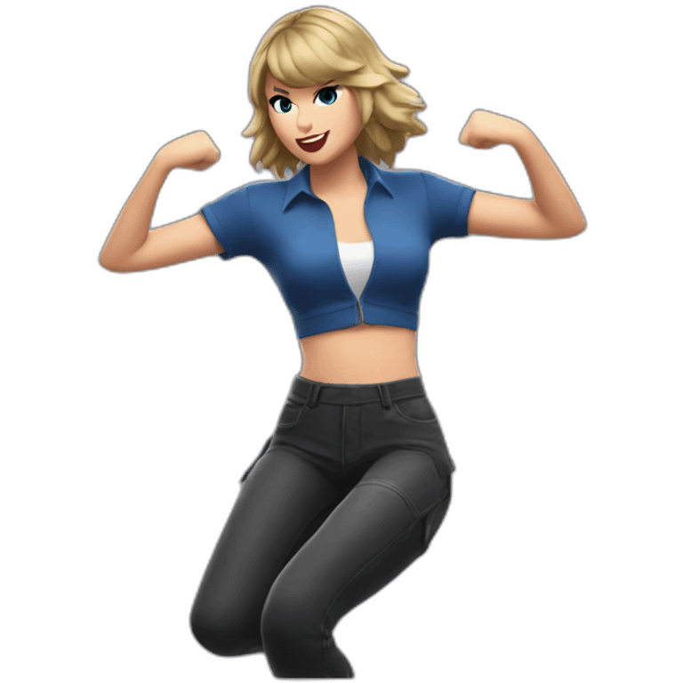 Taylor swift doing a Fortnite dance emoji