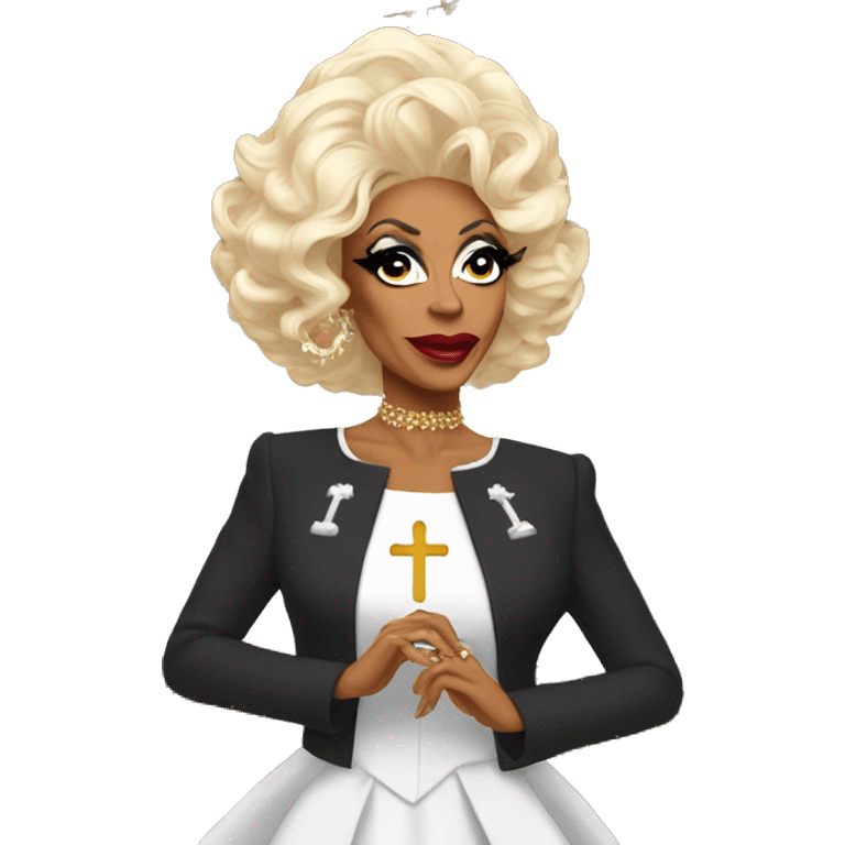 RuPaul in drag in church  emoji