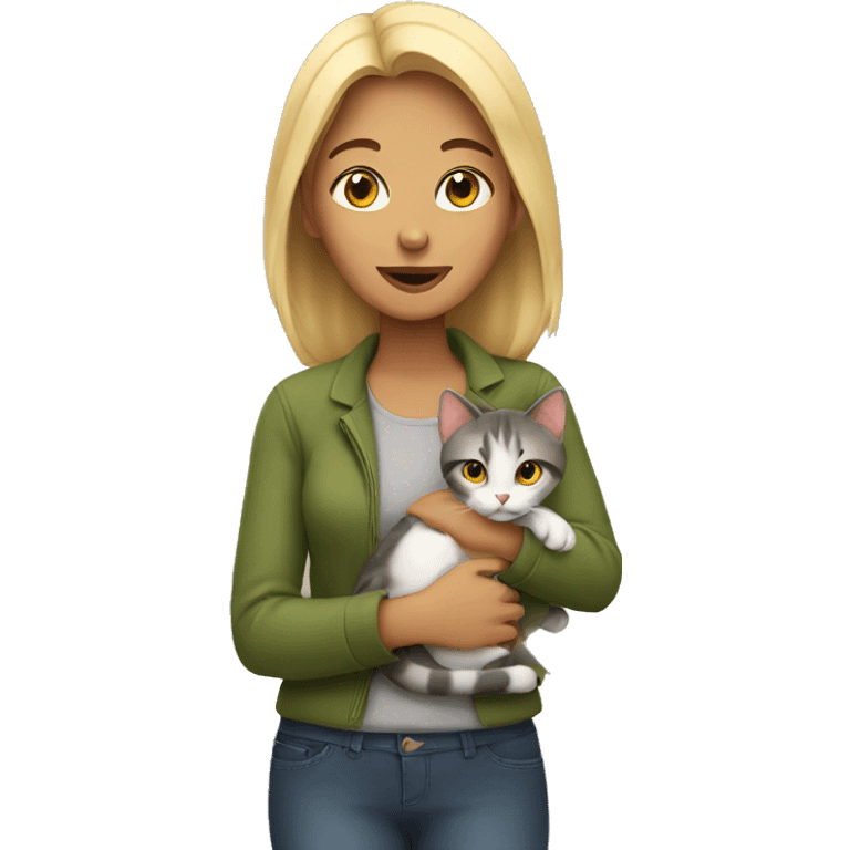 woman with cat emoji