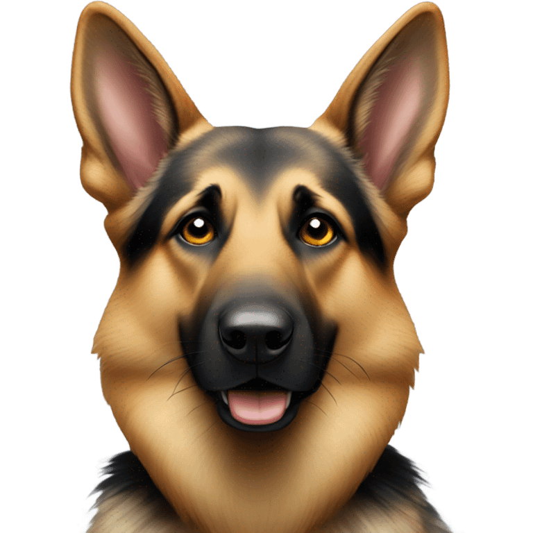 German Shepard blowing a kiss emoji