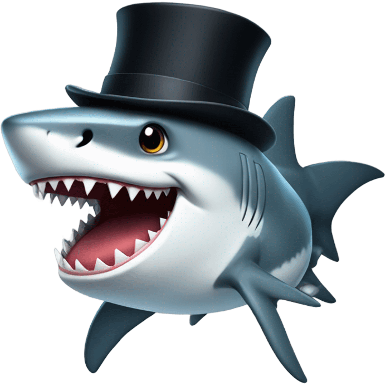 Shark with a top hat emoji