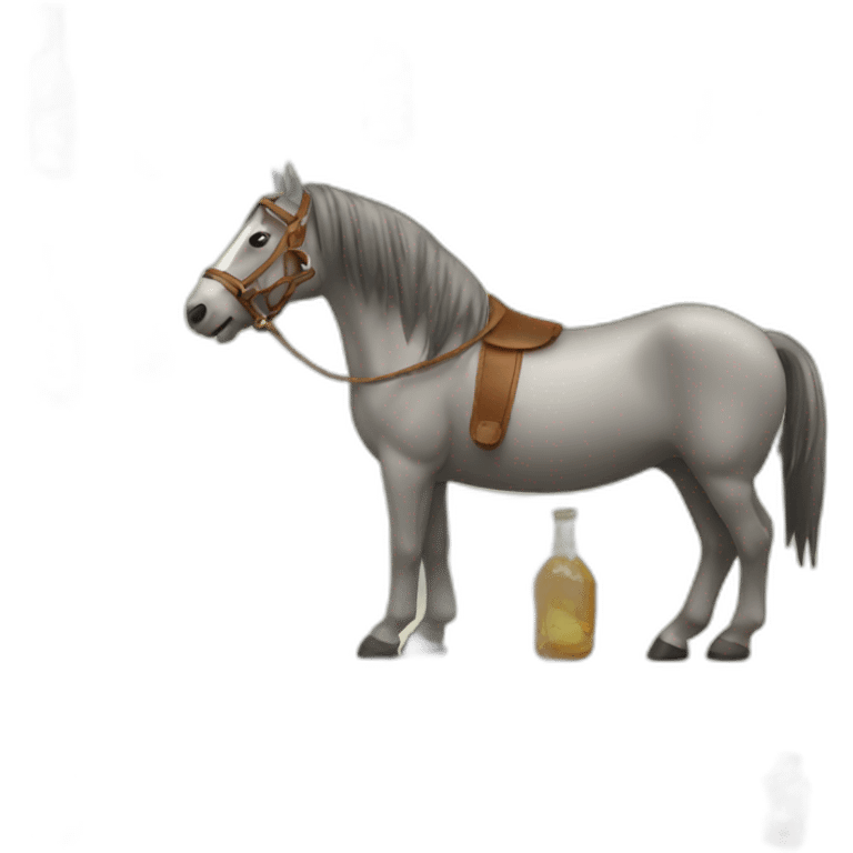 Horse pulling bottles emoji