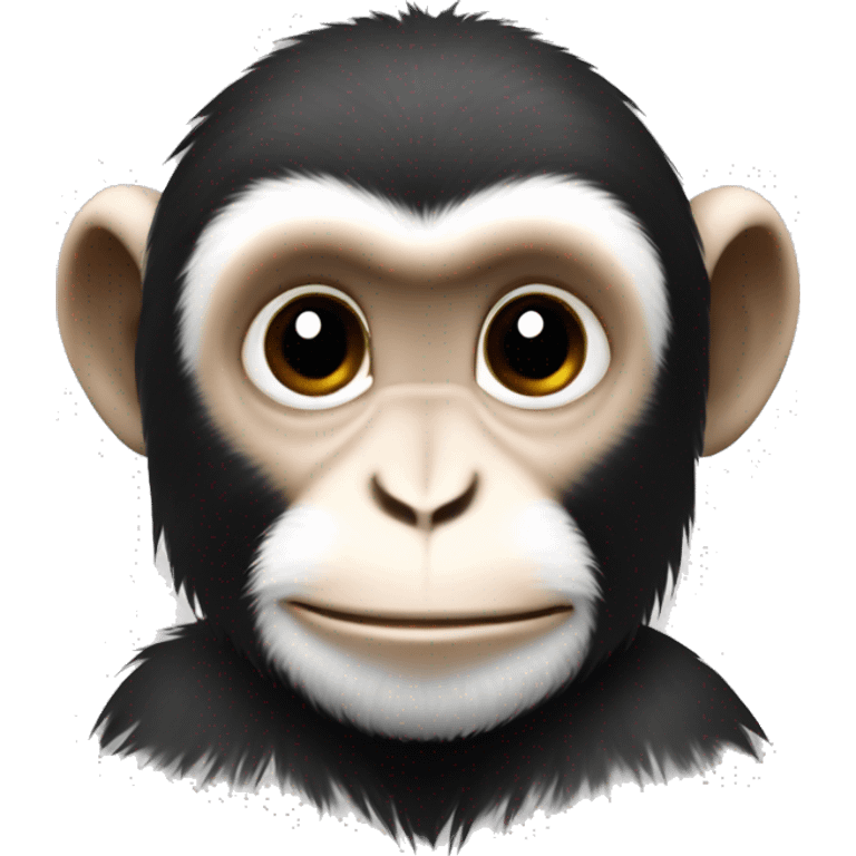 capuchin monkey black and white fluffy emoji