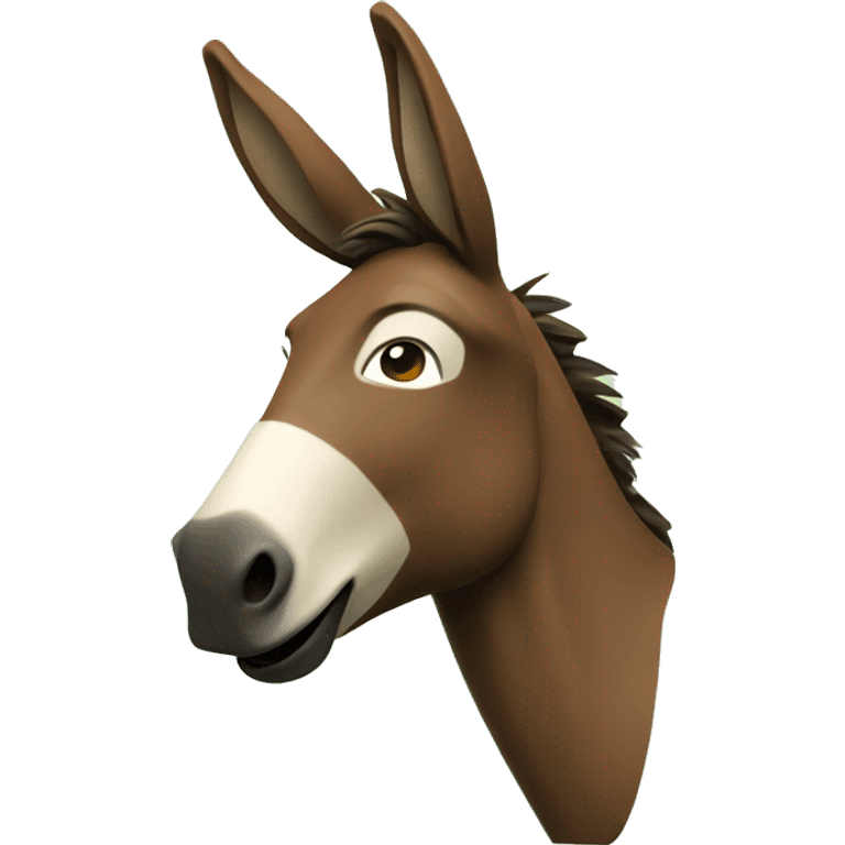 innocent brown donkey face and green background 3d emoji