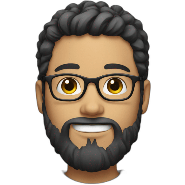 a young white man with square glasses and black full beard emoji