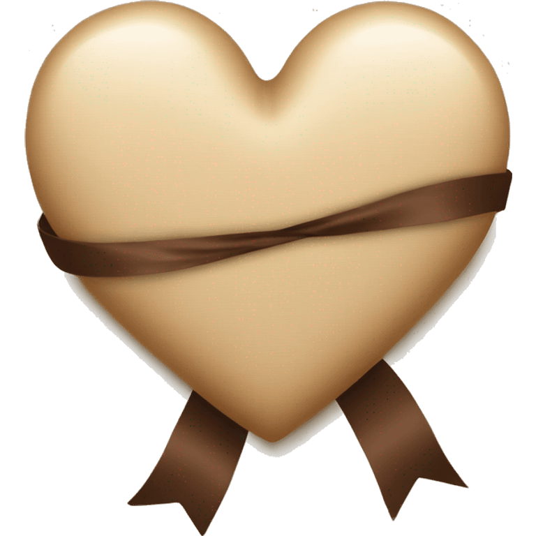 Beige heart with a brown ribbon.  Sources  emoji