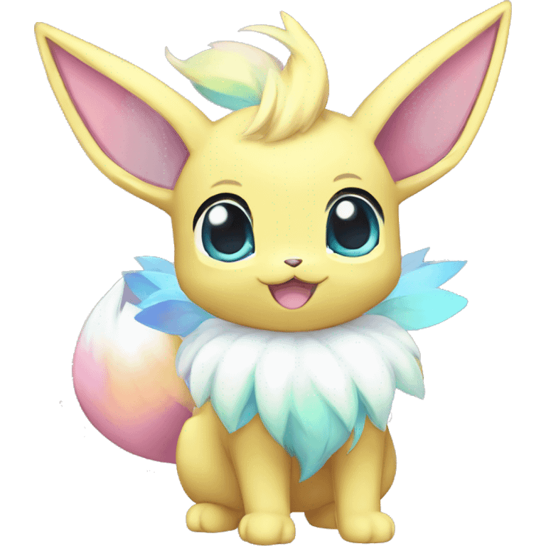 Shiny Colorful Pastel Kawaii Eeveelution-Cute-Pokémon-fusion full body emoji