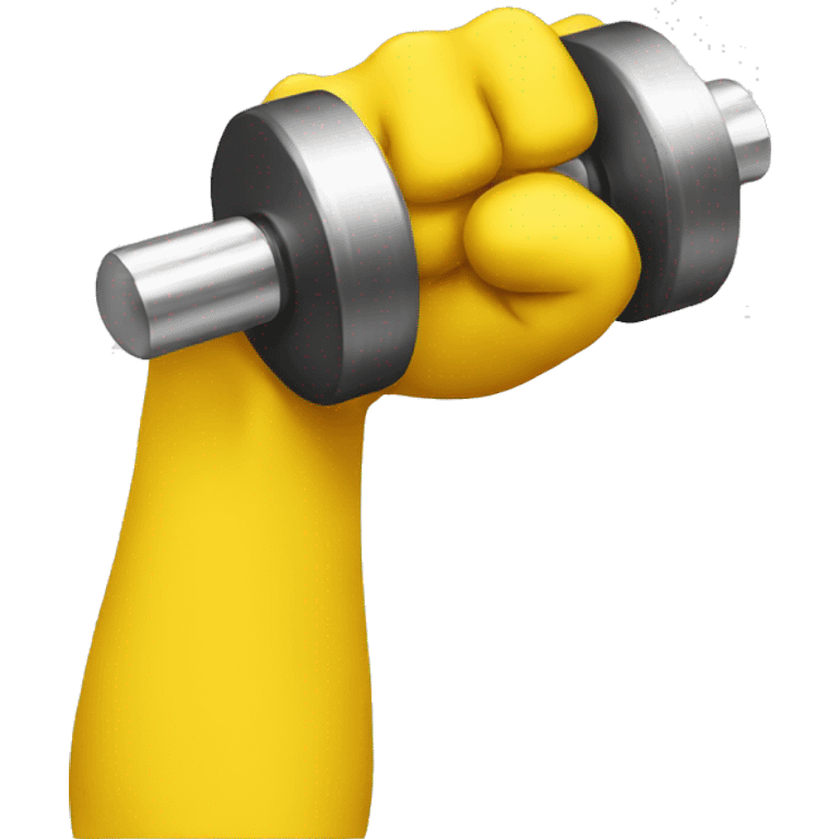 one yellow arm with dumbbells emoji