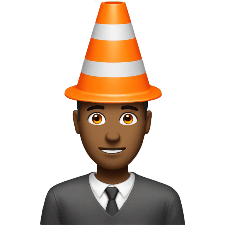 Guy head orange traffic cone  emoji