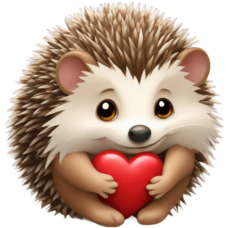 the hedgehog holds the heart emoji