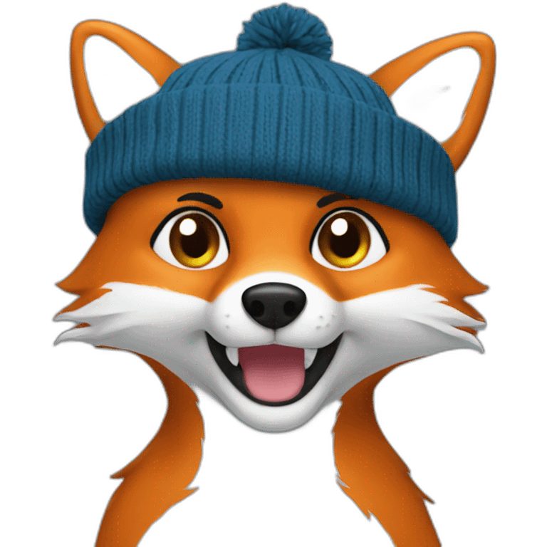 Fox with beanie emoji