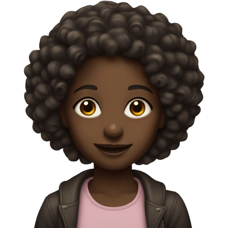 portrait of a dark-skinned girl emoji