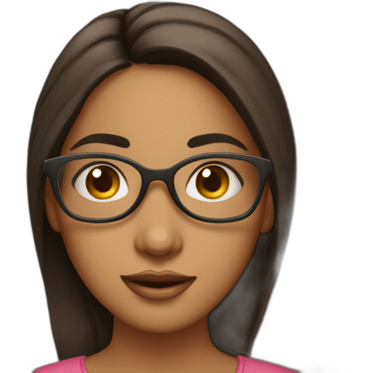 Punjabi girl with bindi dot on forehead and glasses emoji