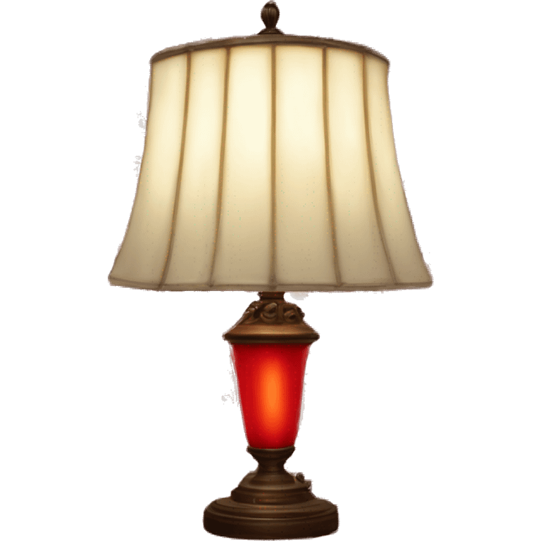 Tiffany lamp in red and white emoji