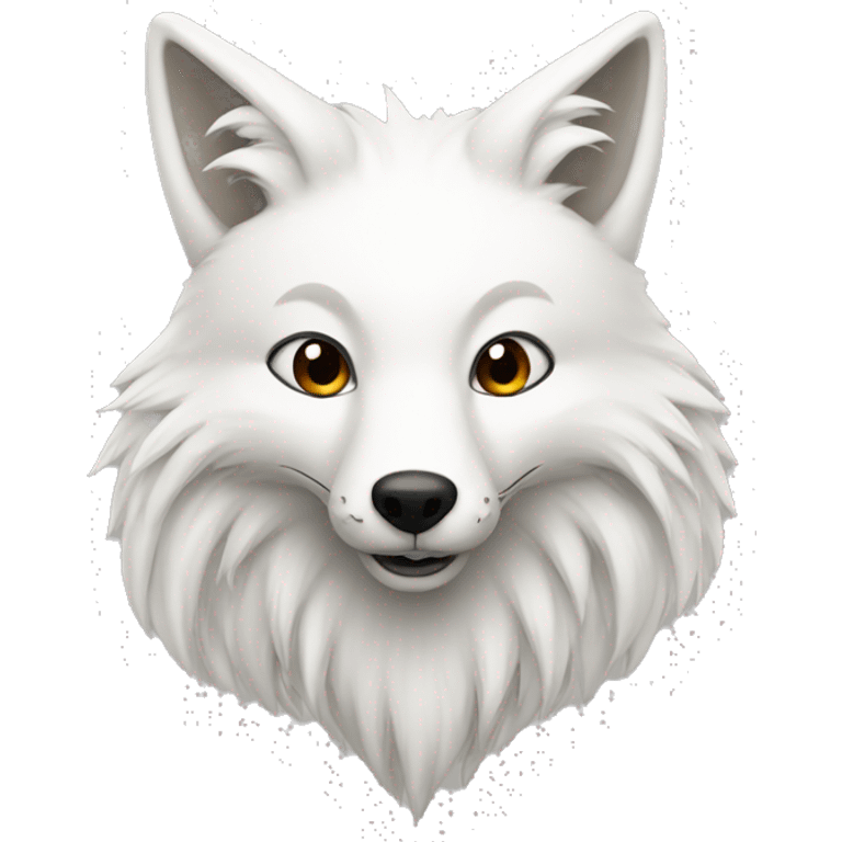 A white fox with 9 big tails  emoji