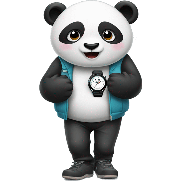 panda with watch emoji