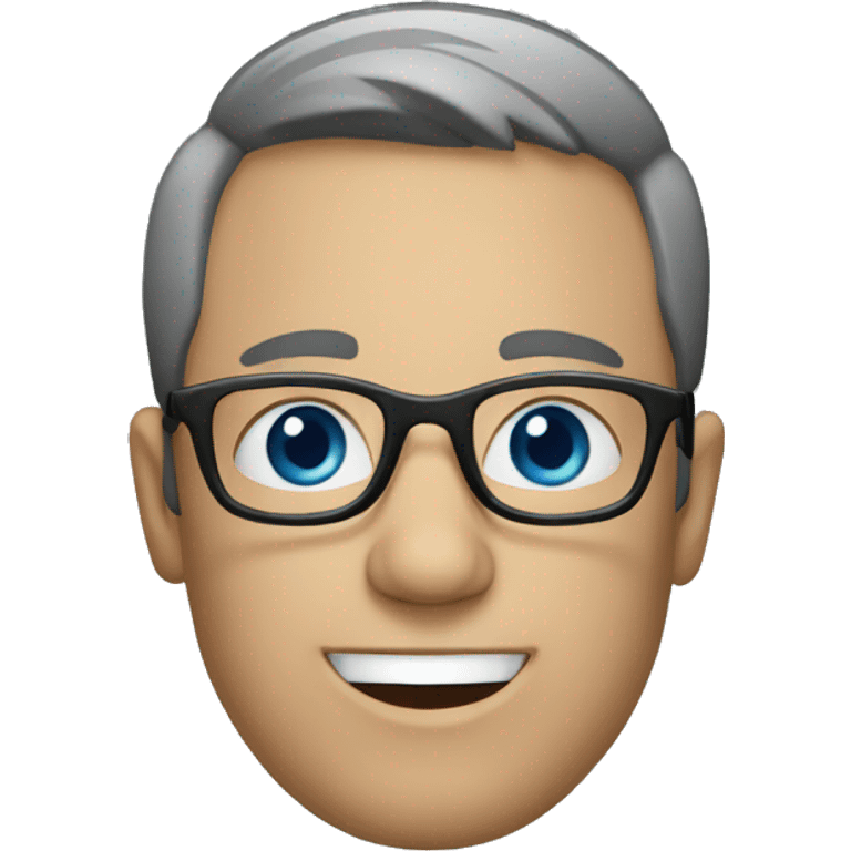 man with glasses and blue eyes welcoming  emoji