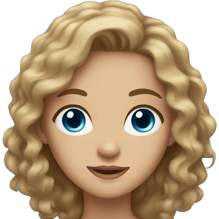 A Girl With grey/blue eyes and light Brown Wavy hair  emoji