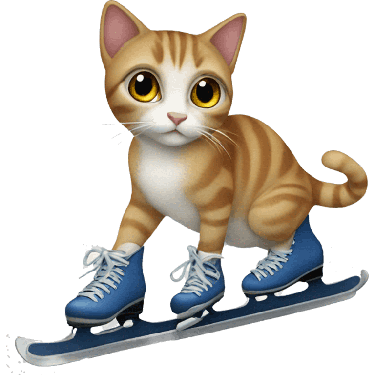 cat with figure skates emoji