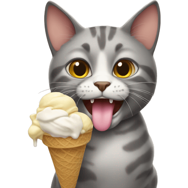 Cat eat ice cream  emoji