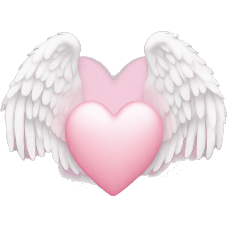 a light pink heart with angel wings  emoji