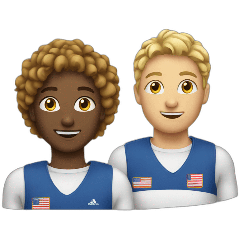 Two athletes talking  emoji