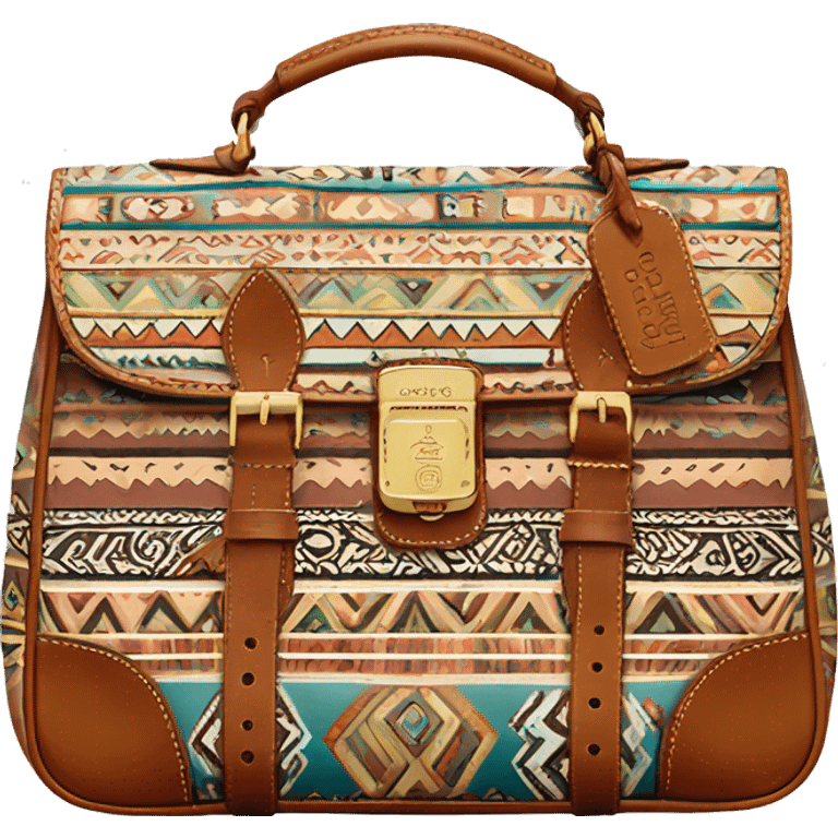 Realistic dooney and Bourke aztec pattern satchel purse. emoji