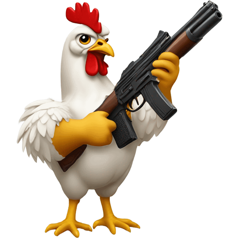  chicken with gun  emoji