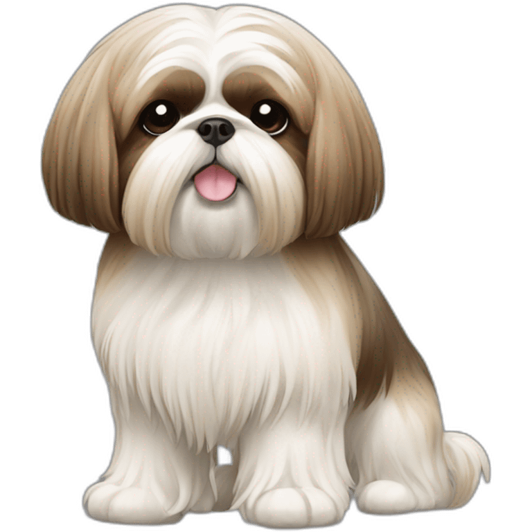 Dog Shih Tzu with long wool full-height  emoji