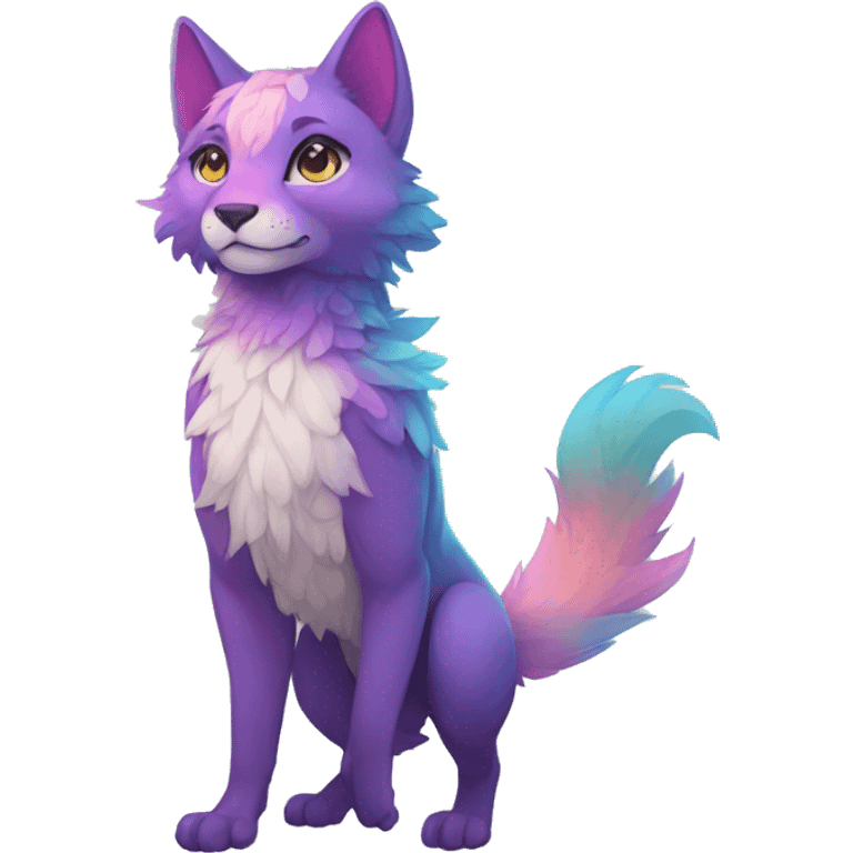 Full body Kawaii bright fantasy ethereal anthro fursona animal emoji