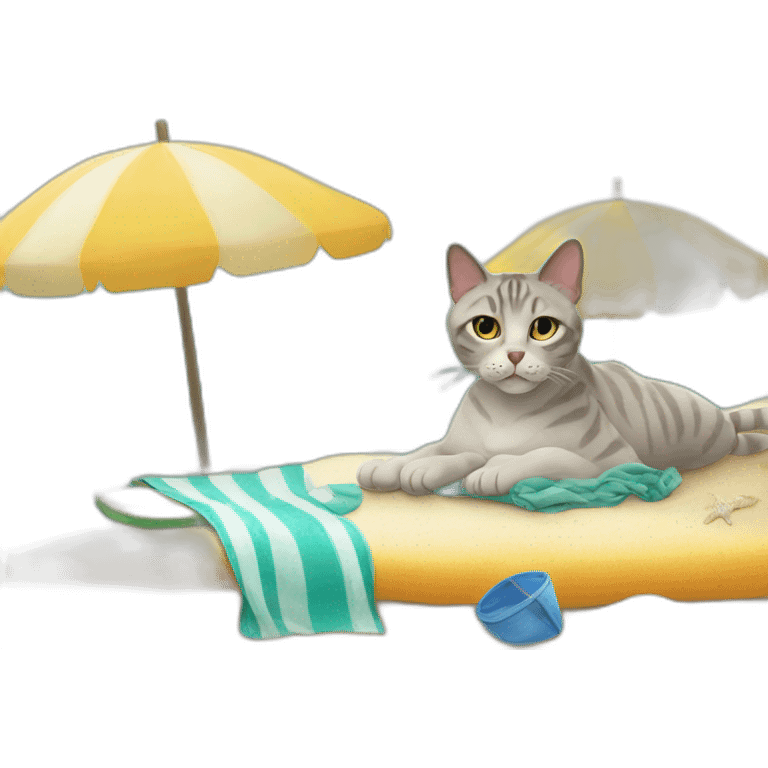 Brazilian cat at the beach emoji