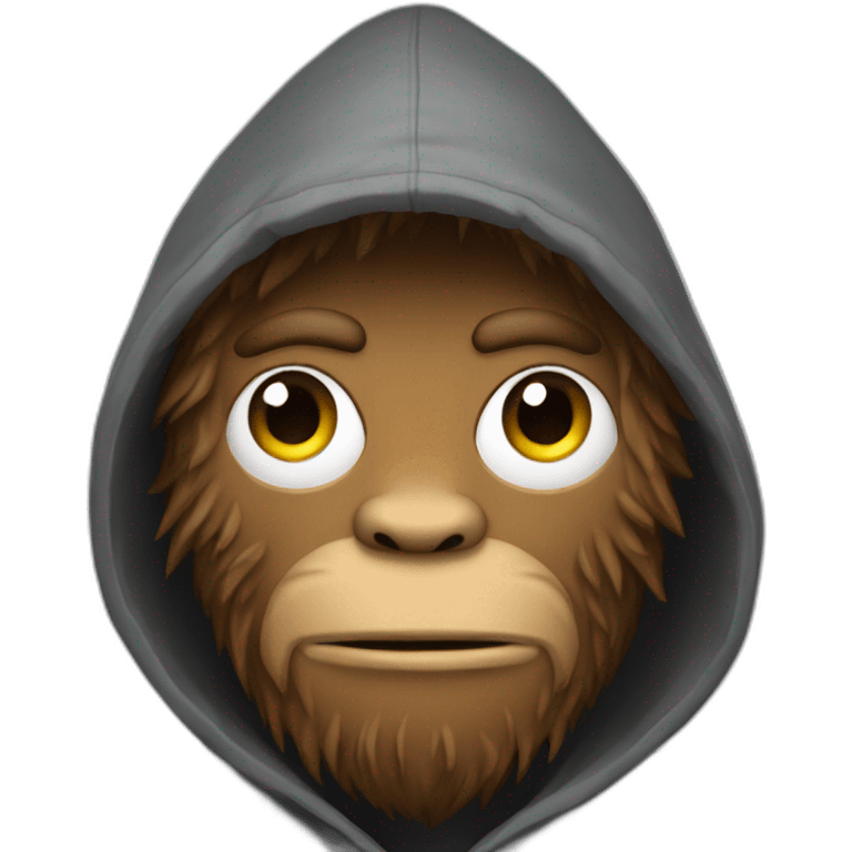 Bigfoot in a hoodie hacker emoji