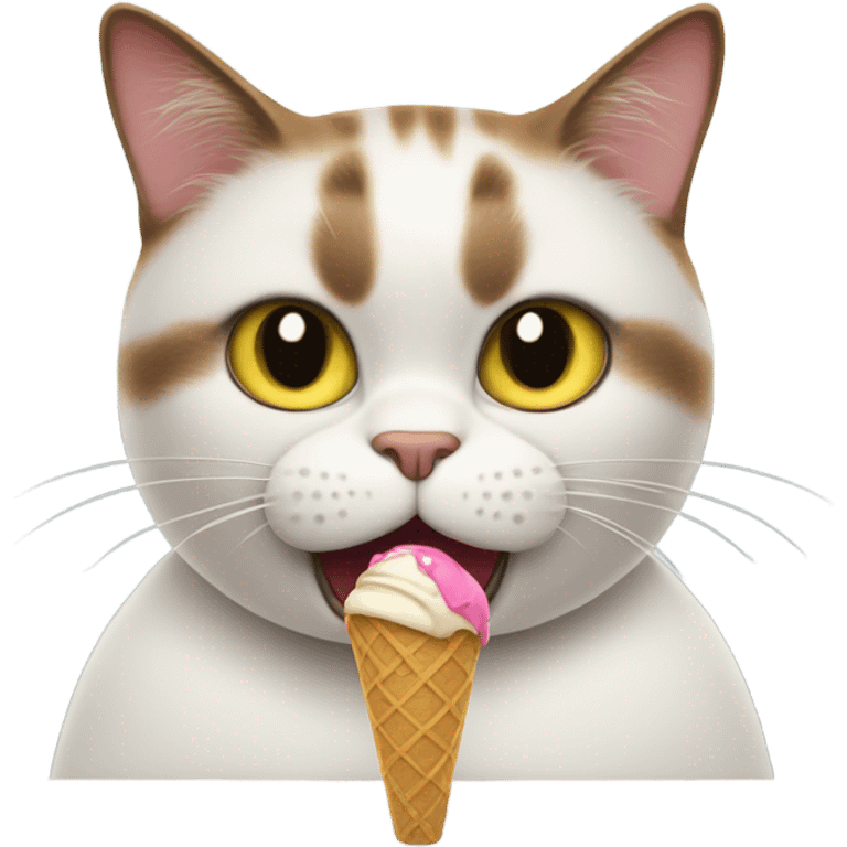 annoyed cat eating ice cream emoji