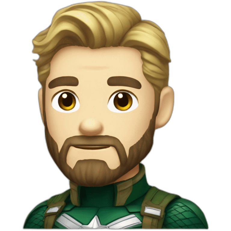 Bearded Captain america in loki suit emoji