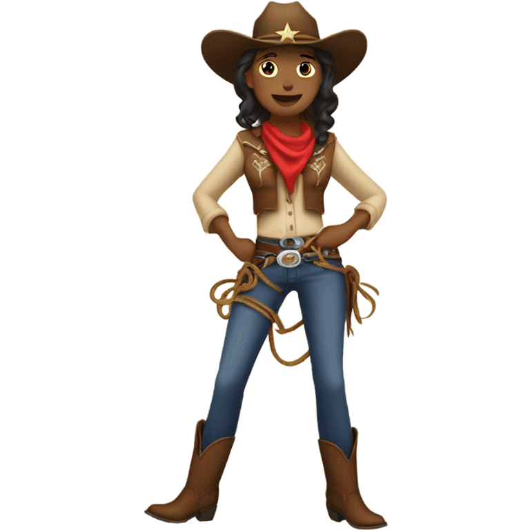 cowgirl with a lasso emoji