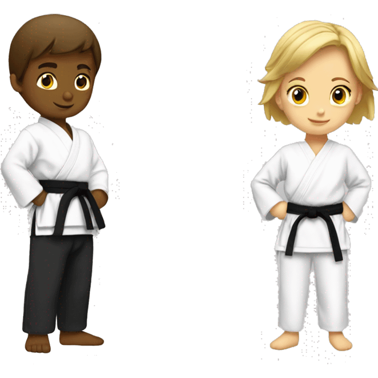 karate girl and boy emoji