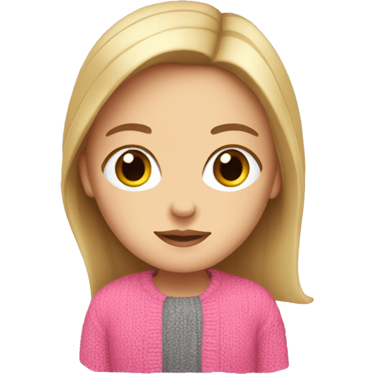 White girl with pink sweater  emoji