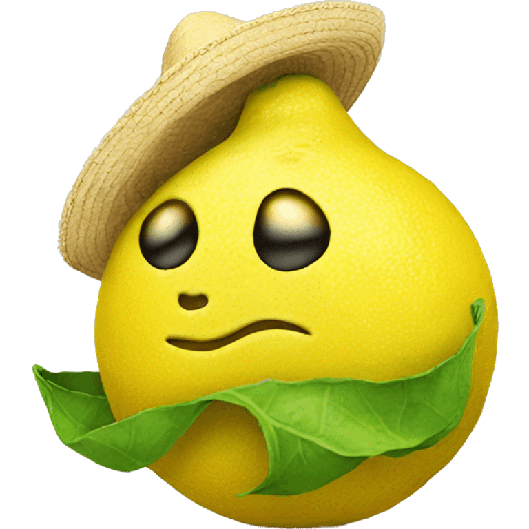 Sad lemon with sombrero  emoji