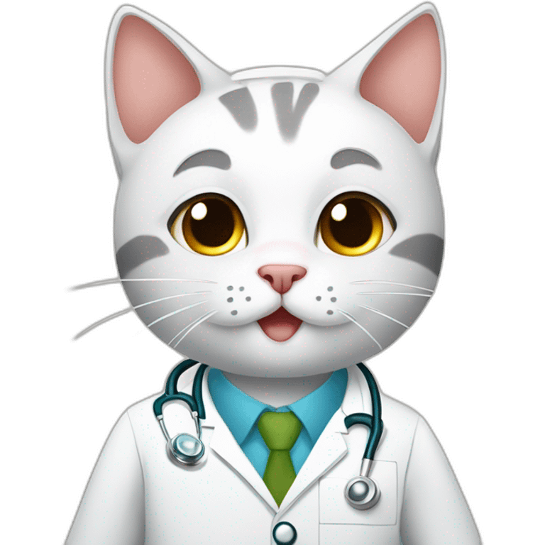 ￼ Cat doctor cute emoji