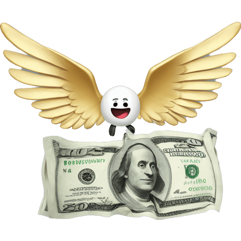 Dollar bills with wings emoji