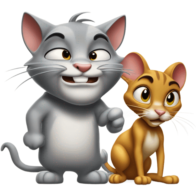 Tom cat and Jerry the mouse cartoon emoji