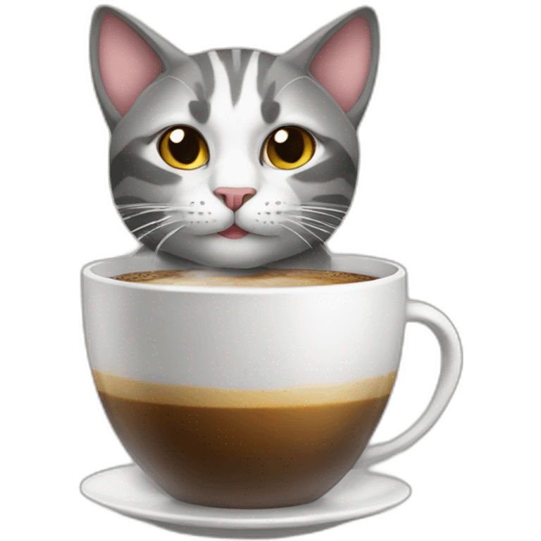 cat drinks coffee emoji