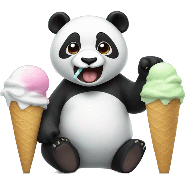 Panda eating ice cream emoji