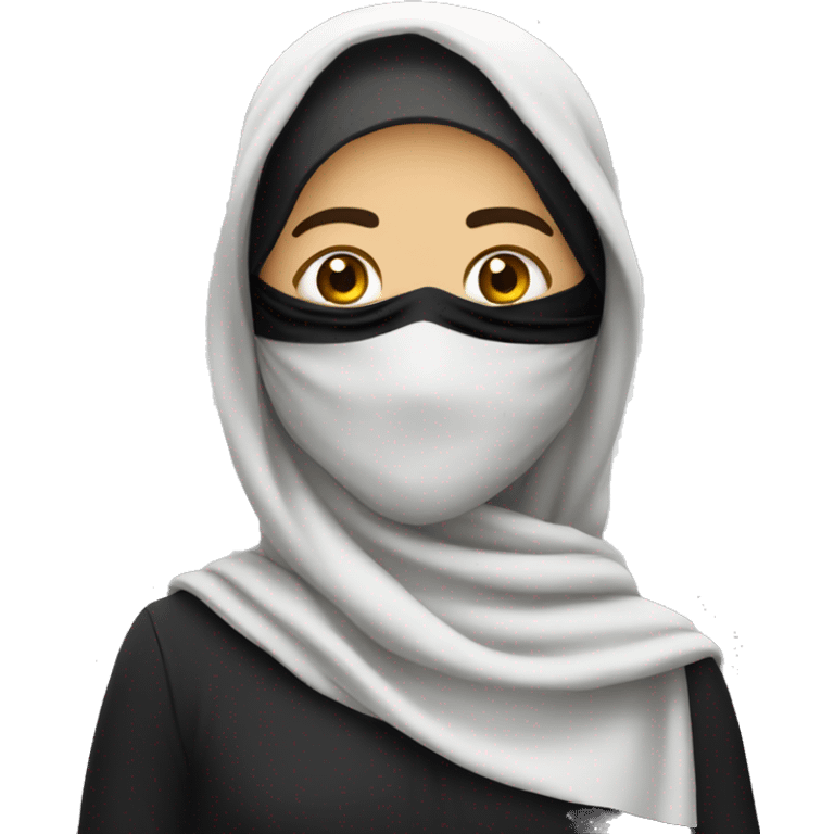 arab wearing black scarf mask to protect from sand emoji