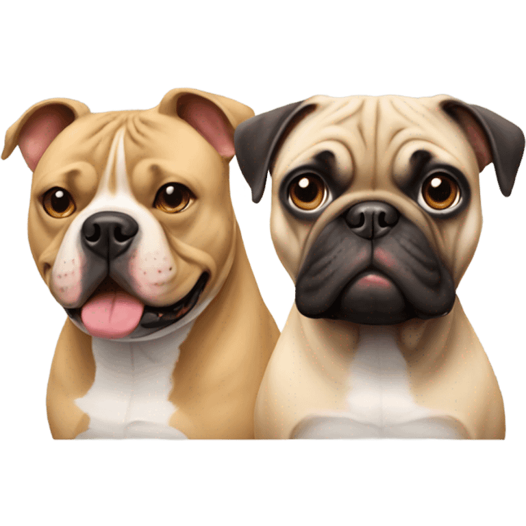 Pitbull and pug  emoji