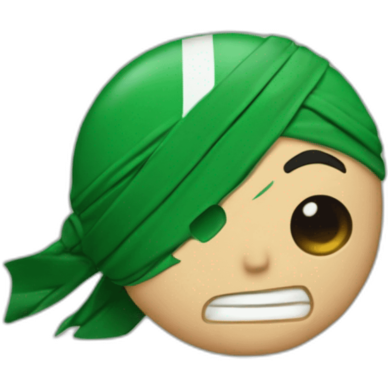 rononoa zoro de one piece qui porte le maillot de foot ou on voit le logo l'Algérie emoji