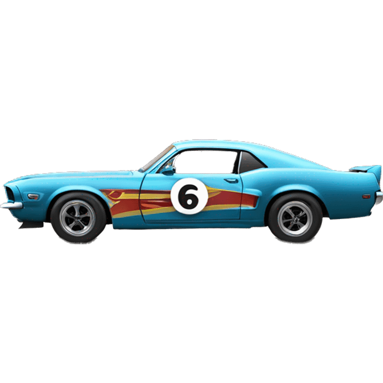 66 mustang racing a Pontiac firebird emoji