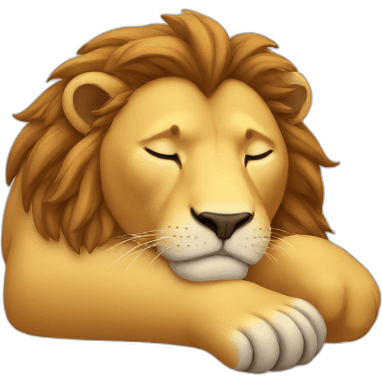 Sleeping lion emoji