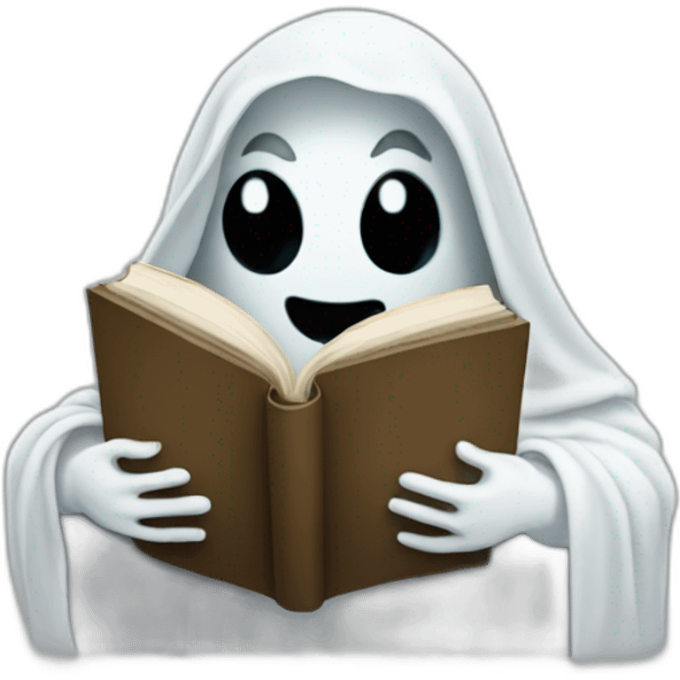 Ghost holding a book emoji